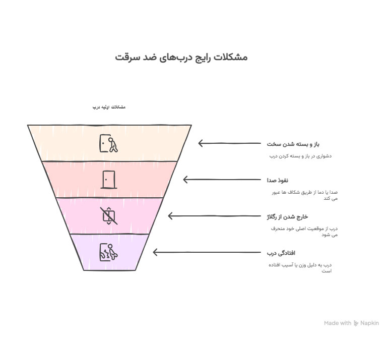 مشکلات رایج درب ضد سرقت